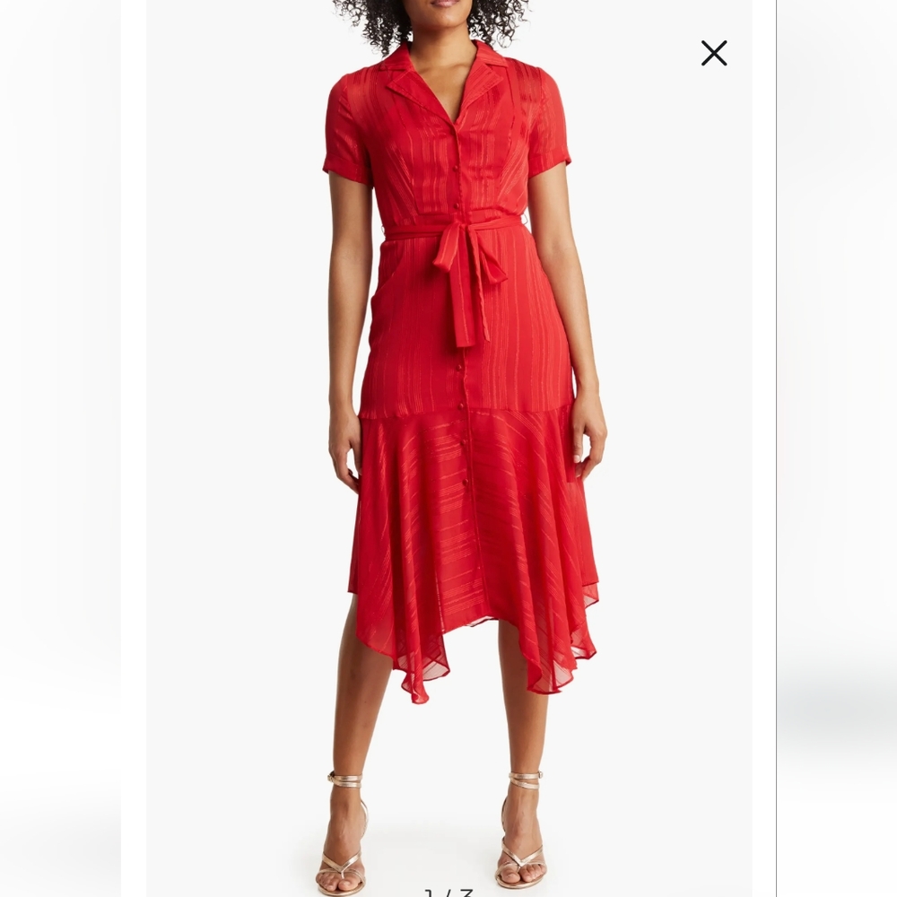 Nanette Lepore Yon Strip Sharkbite Shirtdress
